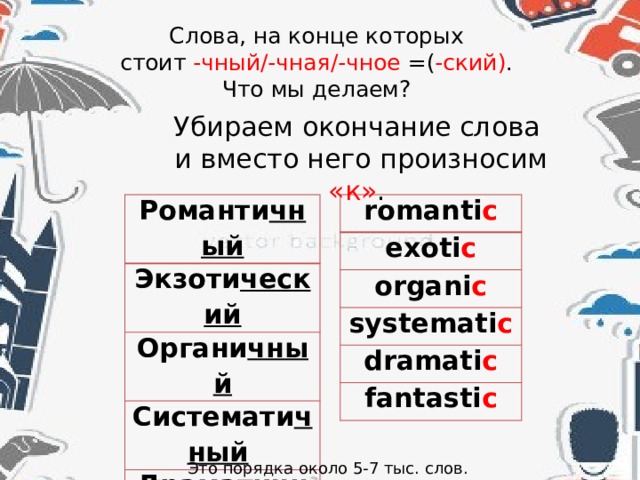 Окончание слово страной