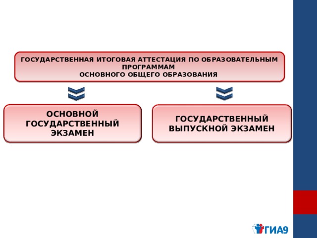 ГОСУДАРСТВЕННАЯ ИТОГОВАЯ АТТЕСТАЦИЯ ПО ОБРАЗОВАТЕЛЬНЫМ ПРОГРАММАМ ОСНОВНОГО ОБЩЕГО ОБРАЗОВАНИЯ ОСНОВНОЙ ГОСУДАРСТВЕННЫЙ ЭКЗАМЕН ГОСУДАРСТВЕННЫЙ ВЫПУСКНОЙ ЭКЗАМЕН 