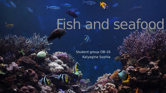 Fish and seafood Student group OB-16 Kalyagina Sophia  