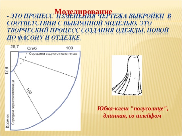 Моделирование  Юбка-клеш 