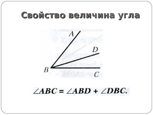 Свойство величина угла 
