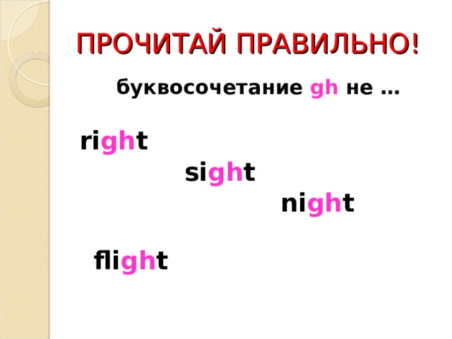 Чтение буквосочетаний в английском языке презентация