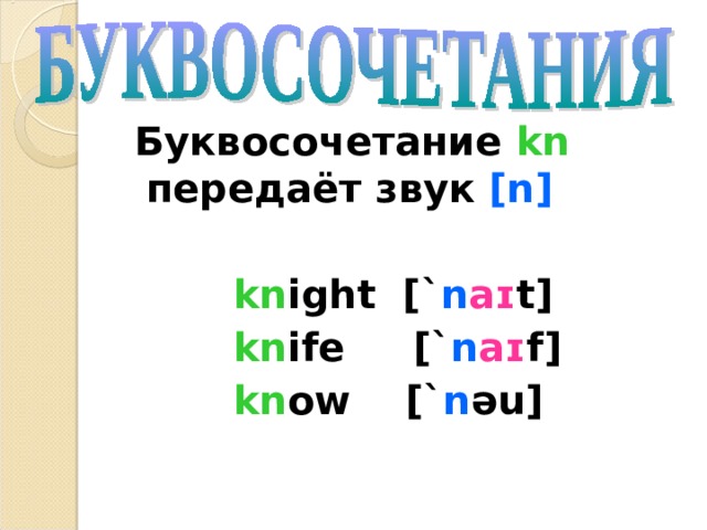 Буквосочетания в английском языке презентация