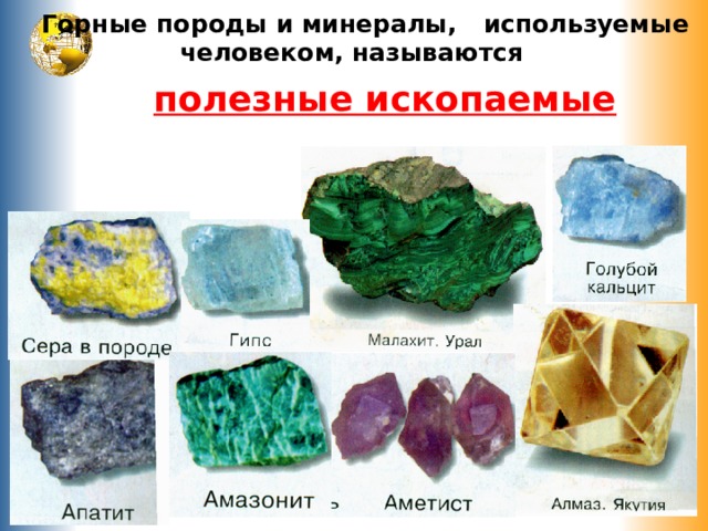  Горные породы и минералы,  используемые человеком, называются полезные ископаемые 