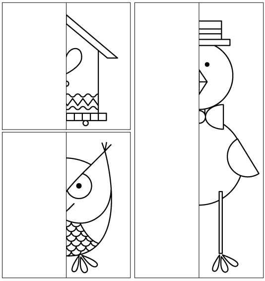 Зеркальное рисование. Дорисуй вторую половину. Дорисуй половинку. Дорисовывание для дошкольников. Задания дорисуй вторую половину.