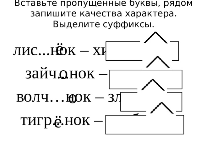 Зайчонок какой суффикс