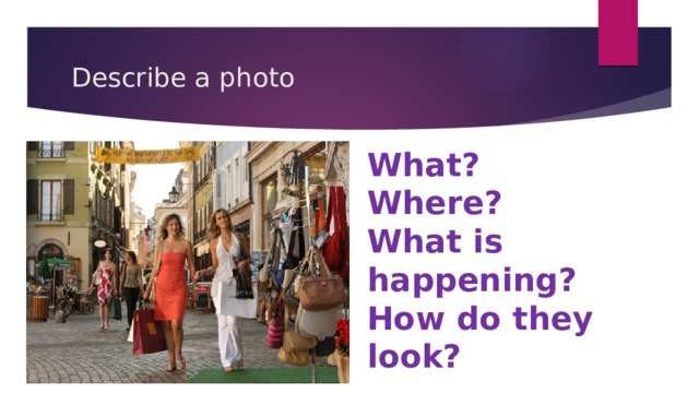 Photo Description Vocabulary and Practice