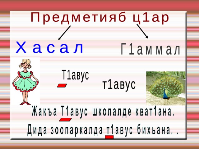 Поурочный план по аварскому языку 3 класс