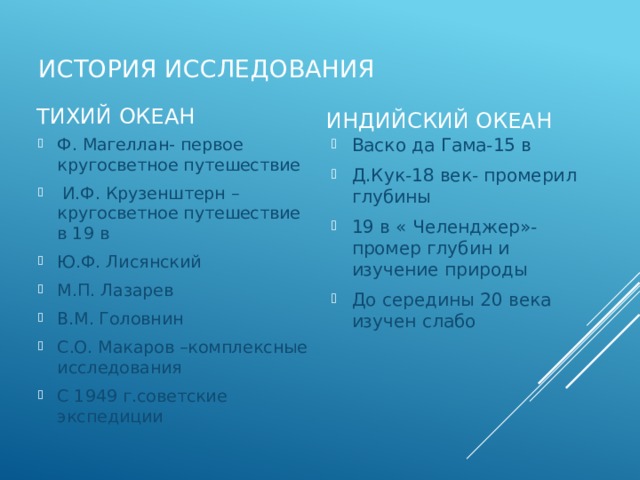 История исследования океанов