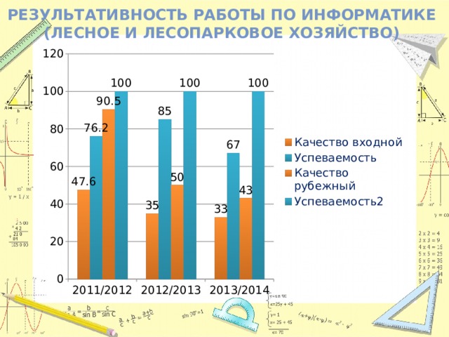 Результативность работы по информатике  (лесное и лесопарковое хозяйство) 