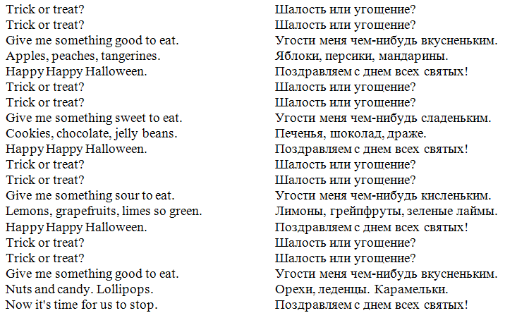 I treat перевод. Песня на английском языке текст. Текст песни на Хэллоуин.