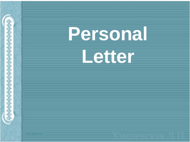 Personal Letter   