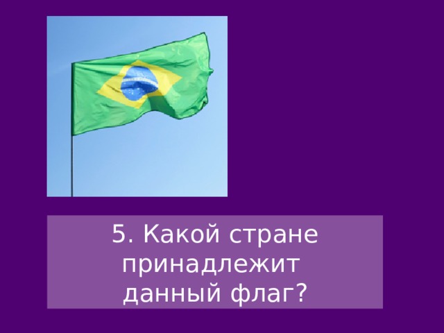 5. Какой стране принадлежит данный флаг? 