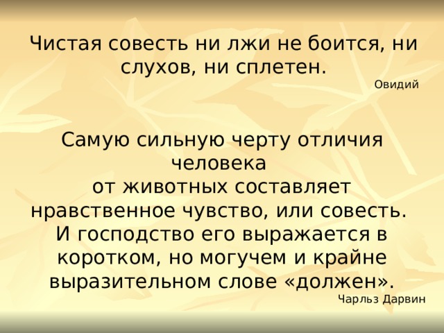 Чистая совесть