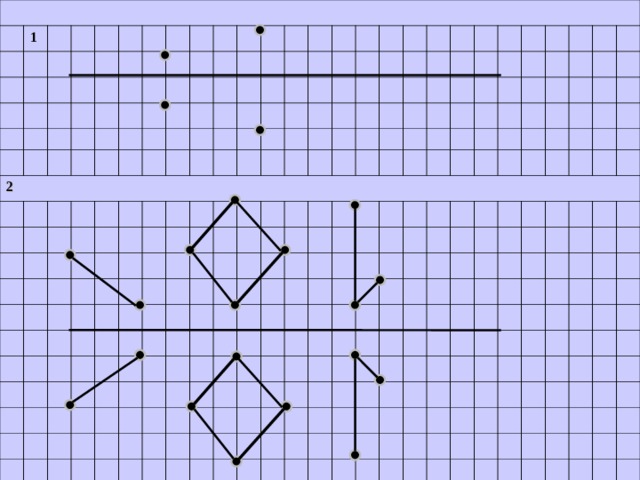 Придумай и нарисуй на клетчатой бумаге фигуру имеющую ось симметрии