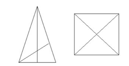 Деление фигуры на треугольники. Треугольник раскраска. Сколько треугольников для дошкольников. Сосчитай треугольники для дошкольников. Разделить квадрат на 4 равных треугольника