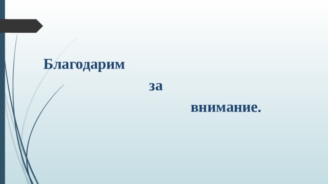  Благодарим  за  внимание. 