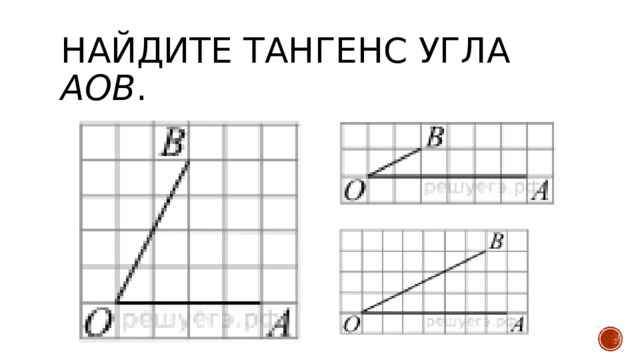 Найдите тангенс угла AOB . 