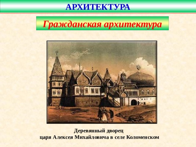 АРХИТЕКТУРА Храмовая архитектура Архитектурный стиль барокко Барокко – (от ит. barocco – причудливый, вычурный) – это художественный стиль, отличающийся пышностью, причудливостью деталей. Храм Покрова Богородицы в Филях –  усадебная церковь Нарышкина Л.К. назад 