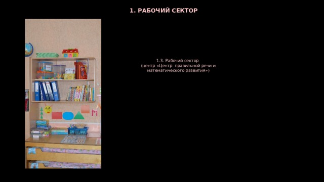 1. РАБОЧИЙ СЕКТОР 1.3. Рабочий сектор (центр «Центр правильной речи и математического развития») 