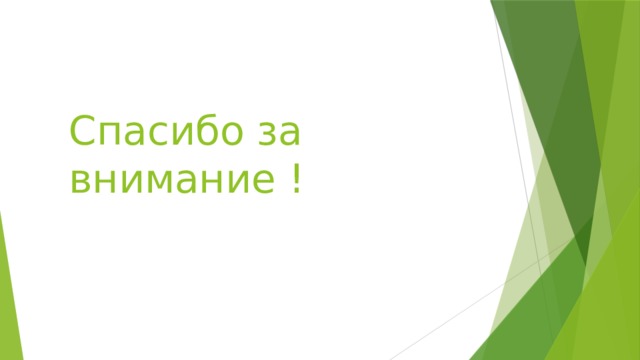 Спасибо за внимание ! 