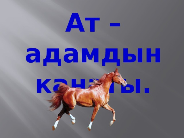 Ат – адамдын канаты. 