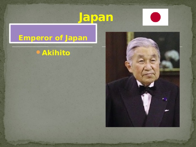 Japan  Emperor of Japan Akihito 