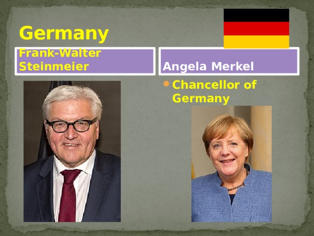 Germany Frank-Walter Steinmeier Angela Merkel Chancellor of Germany 