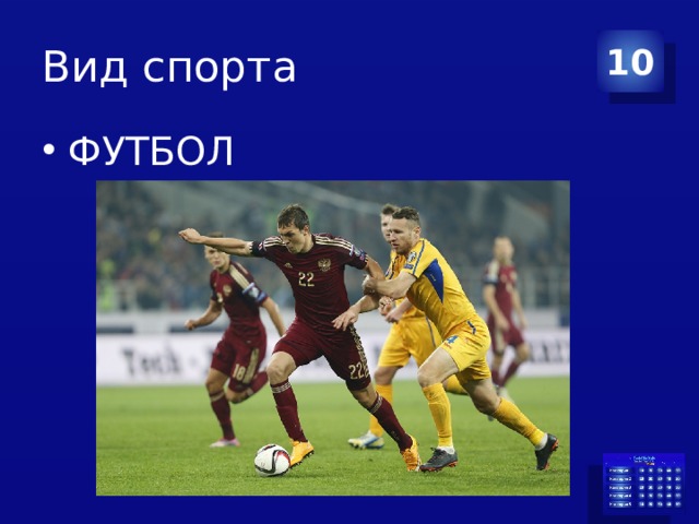 Вид спорта 10 ФУТБОЛ 
