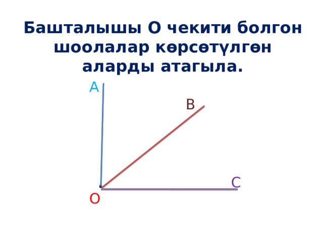 Башталышы О чекити болгон шоолалар көрсөтүлгөн аларды атагыла. А В . С О 