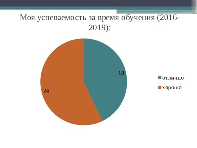 Моя успеваемость за время обучения (2016-2019): 