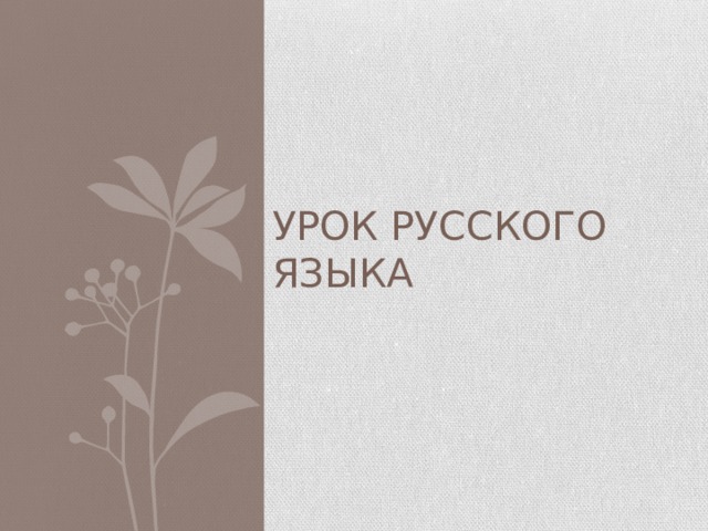 Урок русского языка 2 класс 