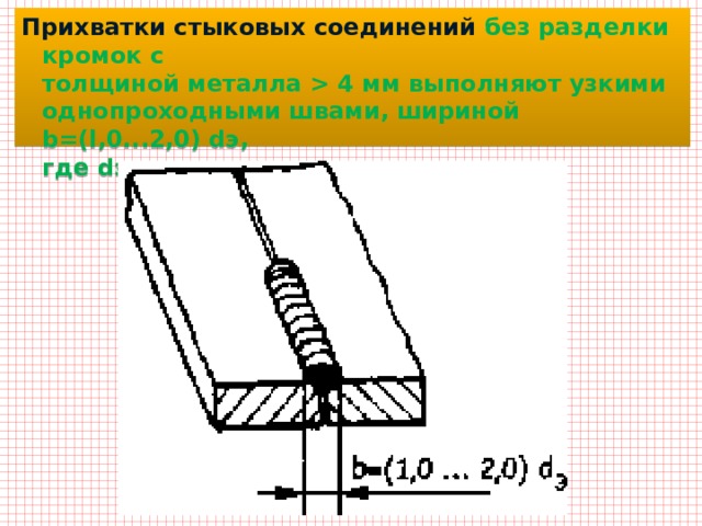 Высота прихваток должна быть