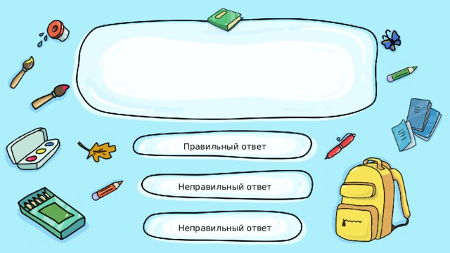 Правильный ответ Неправильный ответ Неправильный ответ 