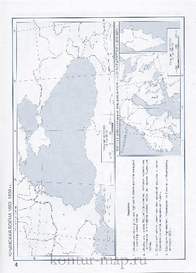 Крымская война 1853 1856 годов контурная карта