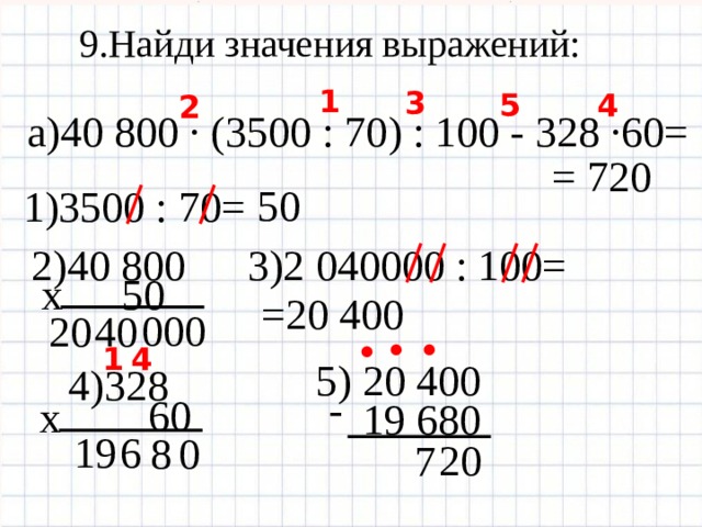 Решение 60. 40800*(3500:70):100-328*60. 40 800×(3500÷70)÷100-328×60. 40800•(3500:70):100-328•60 Решение. 40800•(3500:70):100-328•60 Ответ.