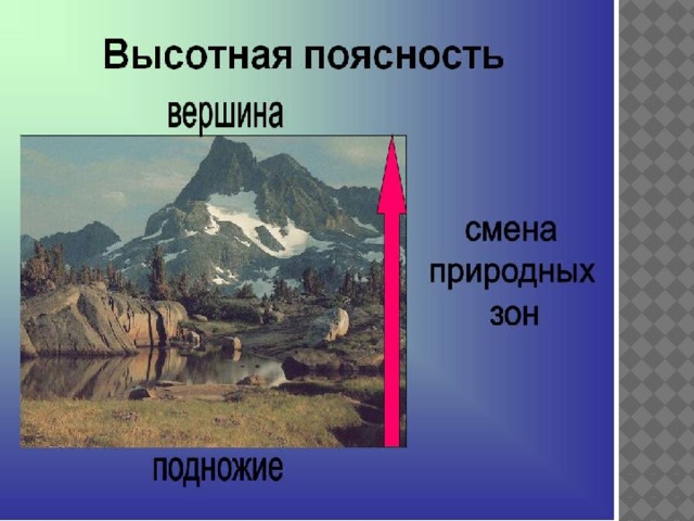 Разнообразие природы земли широтная зональность и высотная поясность 7 класс презентация