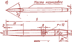 Чертеж зубила слесарного