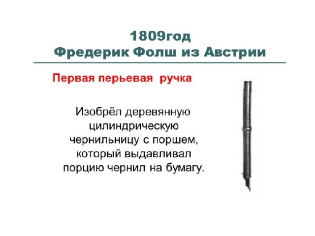Презентация история возникновения шариковой ручки