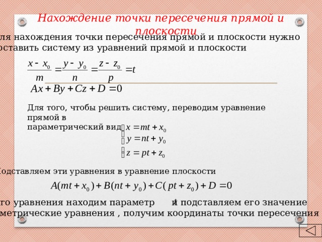 Точка пересечения векторов