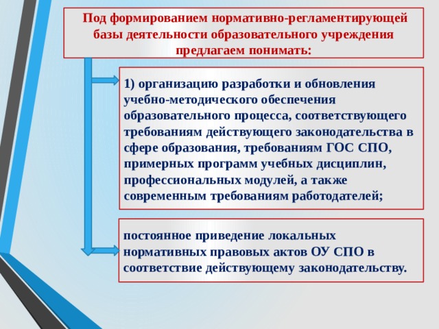 Организационно методическое обеспечение образовательной деятельности