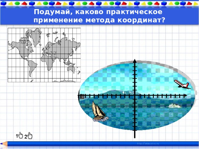 Подумай, каково практическое применение метода координат? 