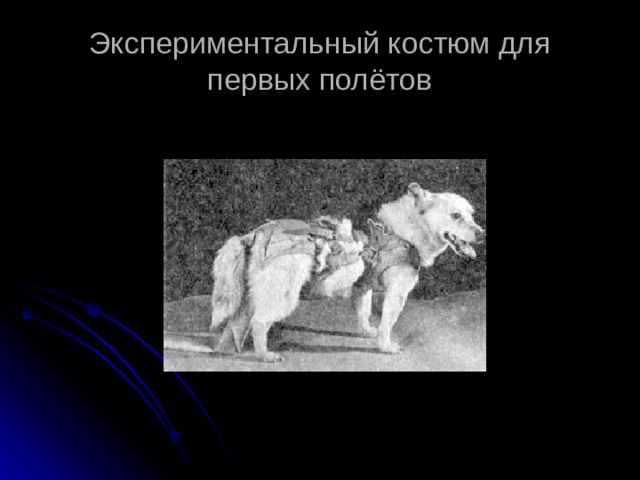 Экспериментальный костюм для первых полётов 