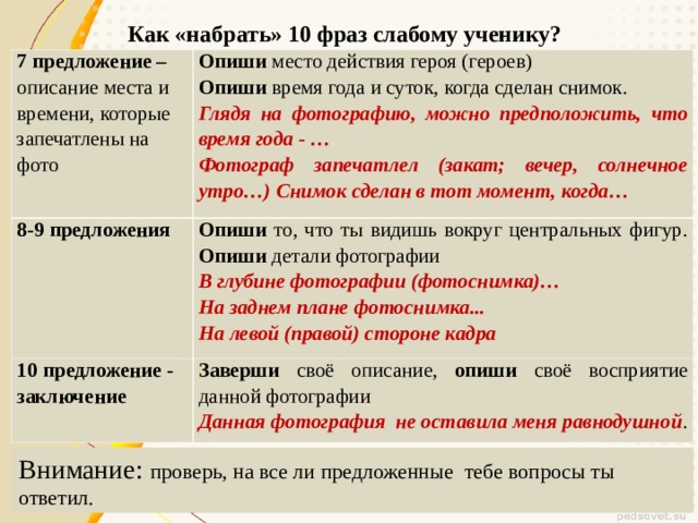 Как описывать картинку на устном собеседовании по русскому языку 9 класс