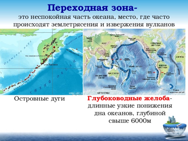 Глубоководные желоба на карте. Глубоководный желоб дна мирового океана. Глубоководный желоб островные дуги. Переходная зона океана. Переходная зона дна мирового океана.