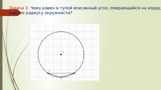 Вписанный угол опирающийся на радиус. Чему равен тупой угол опирающийся на хорду равную радиусу окружности. Тупой угол опирающийся на хорду равную радиусу окружности. Тупой угол опирающийся на хорду. Чему равен тупой вписанный угол опирающийся на хорду равную радиусу.