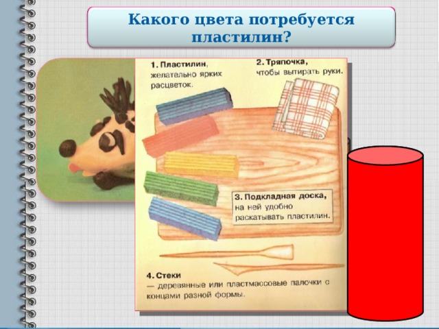 Готовим рабочее место Какого цвета потребуется пластилин? 