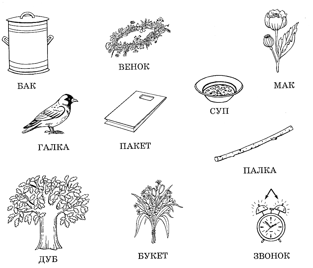 Соединить слова и картинки для детей