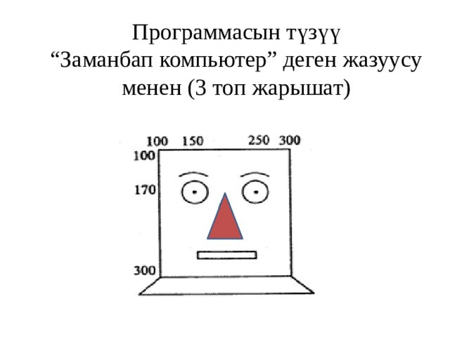 Программасын түзүү  “Заманбап компьютер” деген жазуусу менен (3 топ жарышат) 