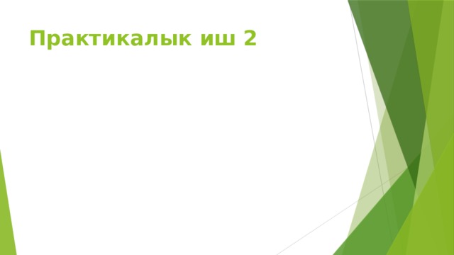 Практикалык иш 2 
